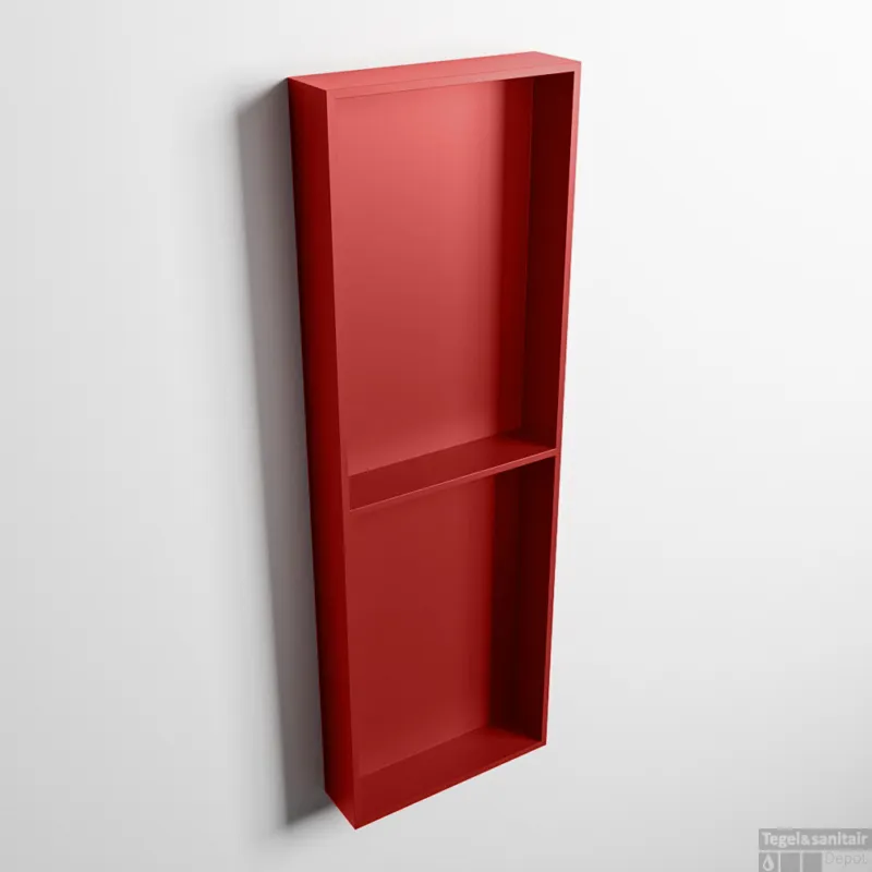 Favoriet MONDIAZ EASY Nis 149,5x29,5cm in solid surface kleur Fire Fire. 2 vakken geschikt voor in- of opbouw
