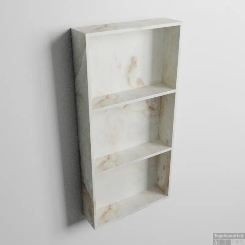 MONDIAZ EASY Nis 149,5x29,5cm in solid surface kleur Frappe. 2 vakken geschikt voor in- of opbouw Direct Beschikbaar