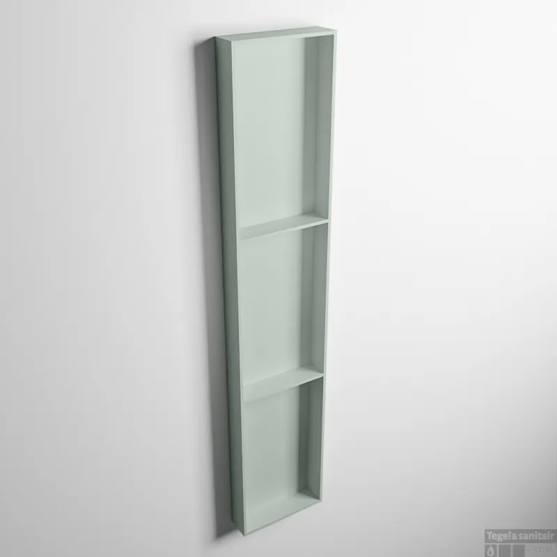 Lage Prijs MONDIAZ EASY Nis 149,5x29,5cm in solid surface kleur Greey Greey. 3 vakken geschikt voor in- of opbouw