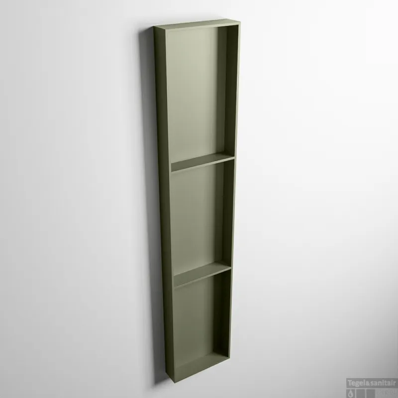 MONDIAZ EASY Nis 149,5x29,5cm in solid surface kleur Army Army. 3 vakken geschikt voor in- of opbouw Rechtstreeks Van De Fabrikant