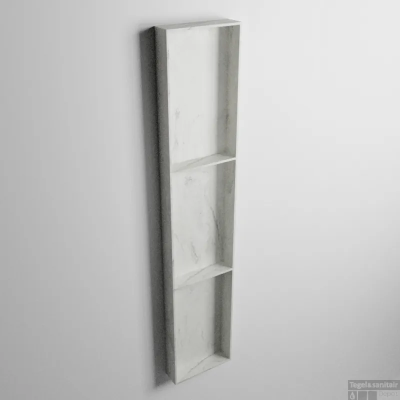 MONDIAZ EASY Nis 149,5x29,5cm in solid surface kleur Opalo. 3 vakken geschikt voor in- of opbouw Goedkoop