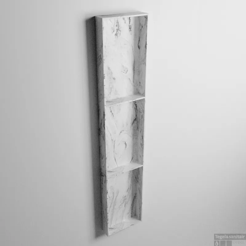MONDIAZ EASY Nis 149,5x29,5cm in solid surface kleur Glace. 3 vakken geschikt voor in- of opbouw Alleen Vandaag