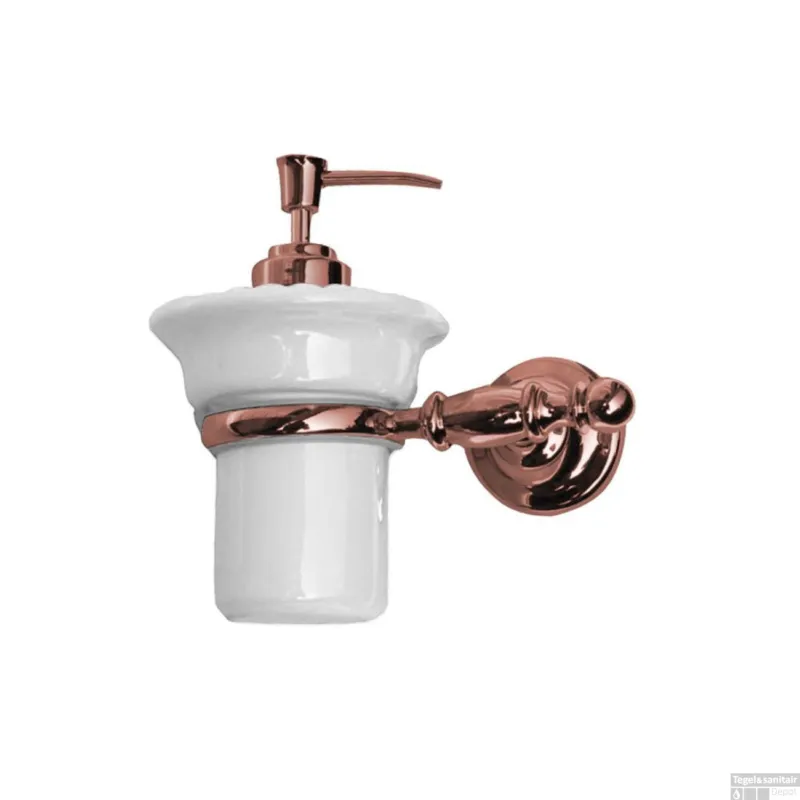 Meest Verkocht Zeepdispenser Sapho Perla Hangend 15x15 Rose Goud / Wit