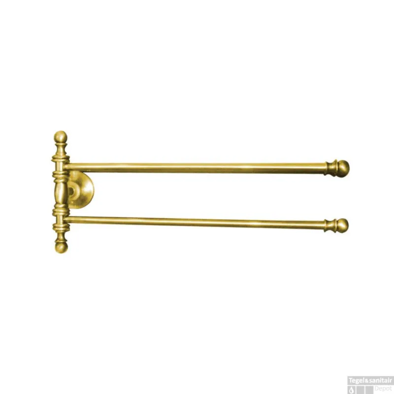 Dubbele Handdoekhouder Sapho Perla Draaibaar 39x16 cm Goud Finale Uitverkoop