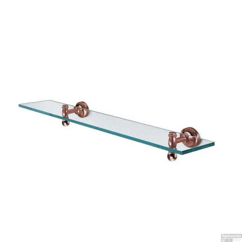 Snelle Levering Glazen Planchet Sapho Perla 60x17 cm Rechthoekig Rose Goud