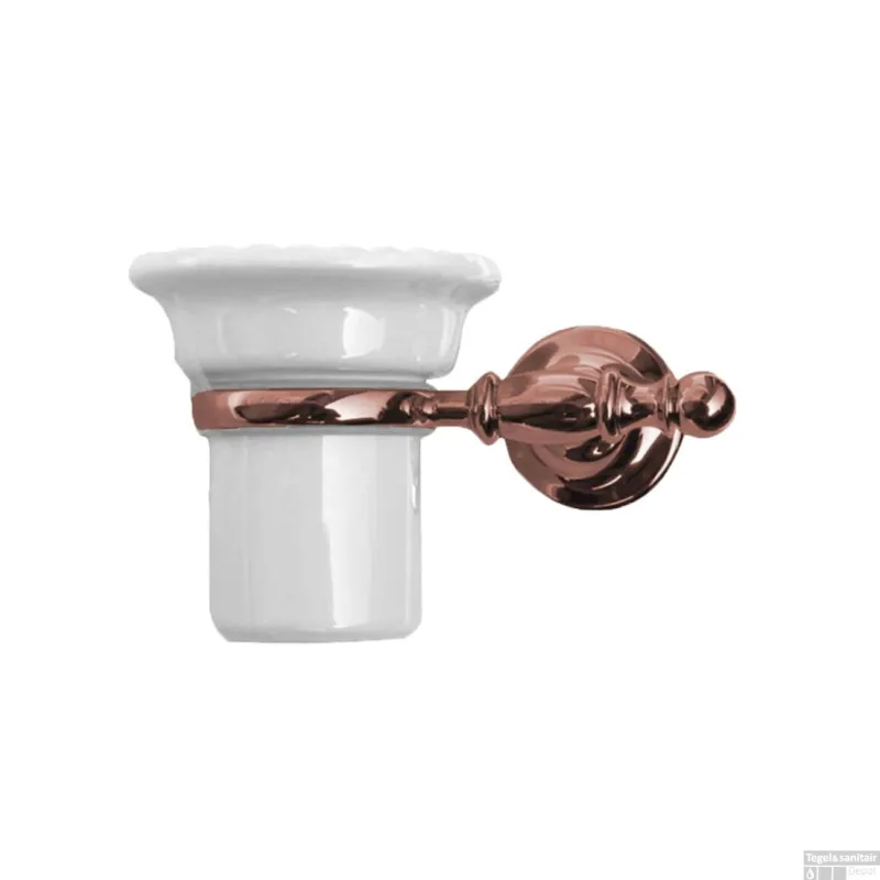 Korting Bekerhouder Sapho Perla Hangend 5.5x15 cm Rose Goud / Wit