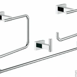 GROHE Essentials Cube Accessoireset 4-in-1 (haak-handdh-rolh-ring) Chroom Bestel Nu