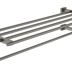 Handdoekhouder GROHE Essentials Cube 2 Armig Hard Graphite Geborsteld Op = Op