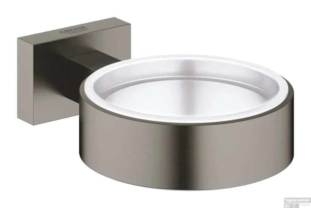 Koop Vandaag Houder GROHE Essentials Cube Hard Graphite Geborsteld