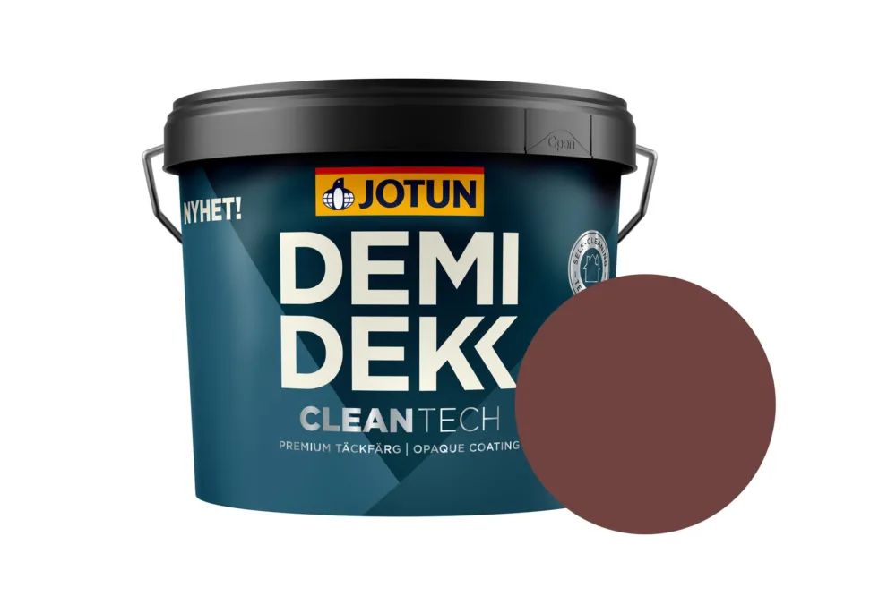Beperkte Voorraad Jotun Demidekk Cleantech Beits – Dekkend Zijdeglans – Husmansrød - 10 l