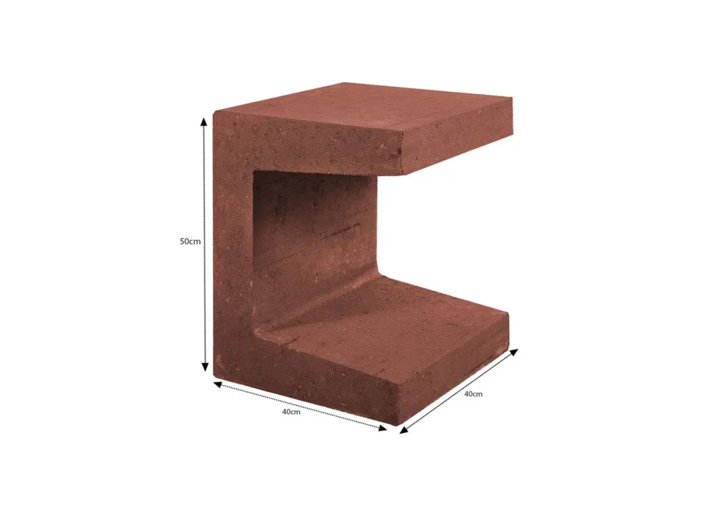 Betaalbaar U Element Beton 40x40x50cm Corten - Gardenlux