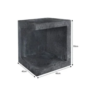 Laatste Versie U Element Hoek Beton 40x40x50cm Zwart - Gardenlux