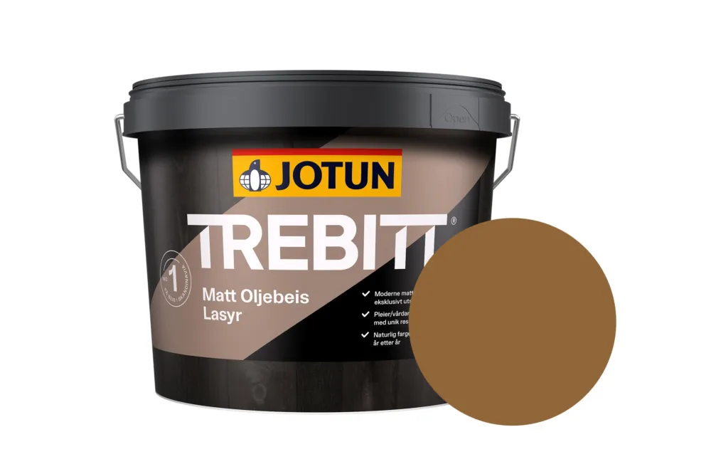 Superprijs Jotun Trebitt Oljebeis Beits – Transparant Mat – Setergra - 10 l