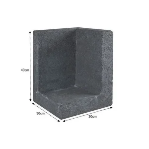 L Element Hoek Beton 30x30x40cm Zwart Gardenlux Finale Uitverkoop