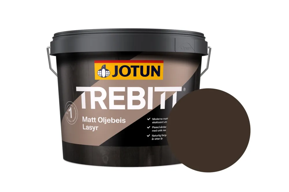 Jotun Trebitt Oljebeis Beits – Transparant Mat – Tjærebrun - 10 l Weekendaanbieding