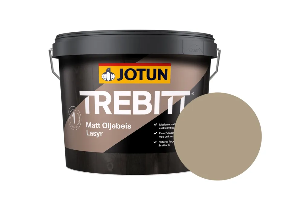 Jotun Trebitt Oljebeis Beits – Transparant Mat – Røykgra - 10 l Betrouwbaar