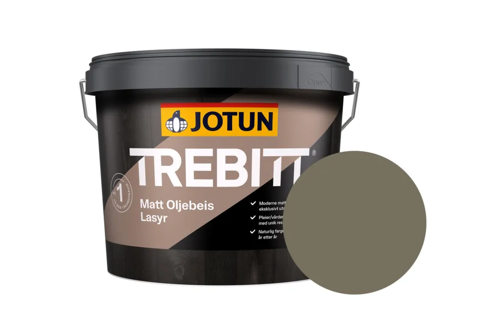 Jotun Trebitt Oljebeis Beits – Transparant Mat – Lavgra - 10 l Fabrieksprijs