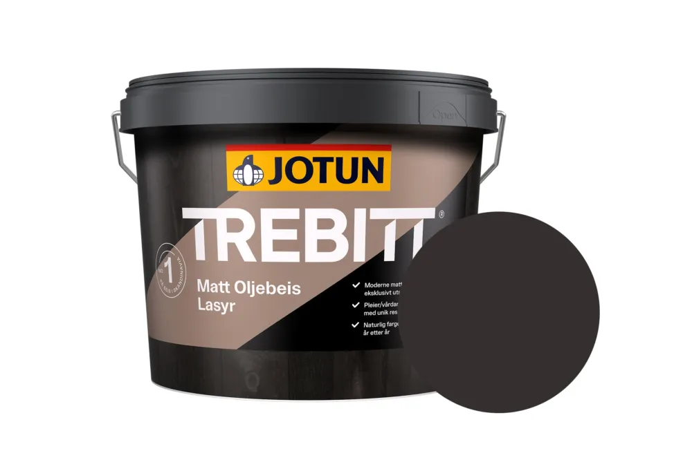 Laatste Versie Jotun Trebitt Oljebeis Beits – Transparant Mat – Sort - 10 l