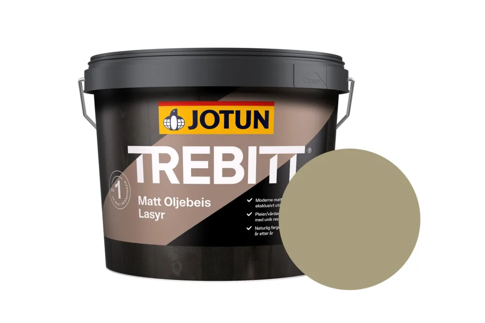 Jotun Trebitt Oljebeis Beits – Transparant Mat – Soft Green - 10 l Gratis Retour