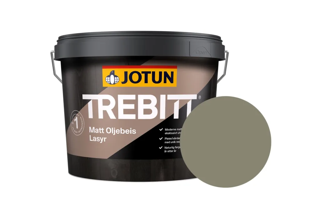 Jotun Trebitt Oljebeis Beits – Transparant Mat – Nordic Green - 10 l Finale Uitverkoop
