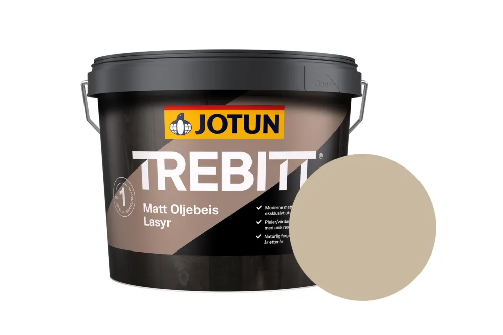 Lage Prijs Jotun Trebitt Oljebeis Beits – Transparant Mat – Sandgra - 10 l