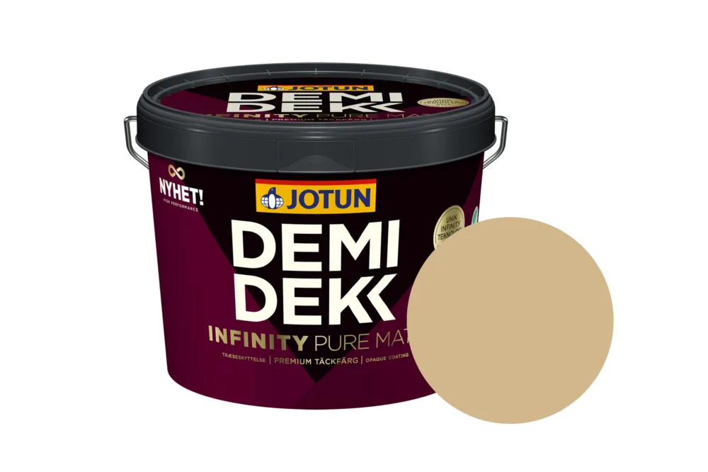 Gereduceerde Prijs Jotun Demidekk Infinity Pure Matt Beits – Dekkend Mat - Gul Antikk - 10 l