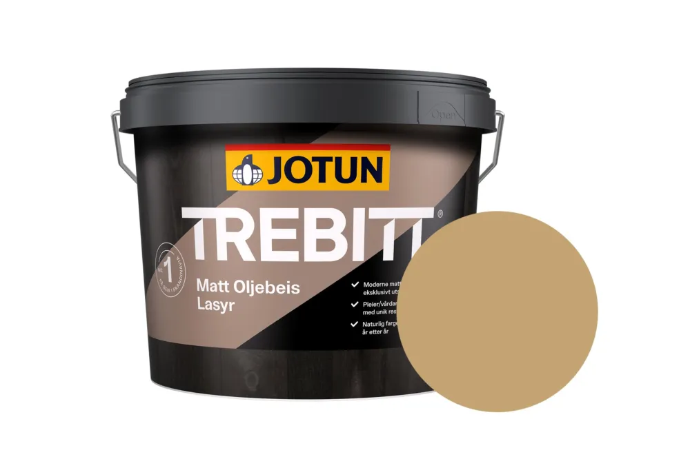 Jotun Trebitt Oljebeis Beits – Transparant Mat – Granet Oker - 10 l Beperkte Voorraad