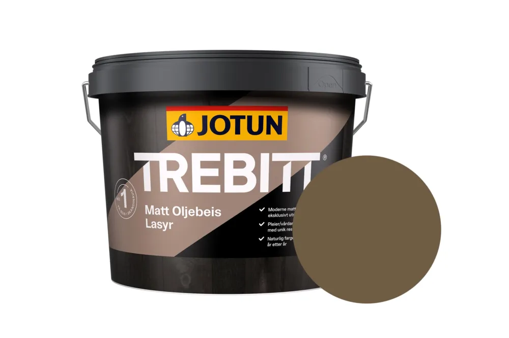 Goedkoop Jotun Trebitt Oljebeis Beits – Transparant Mat – Dovrebrun - 10 l