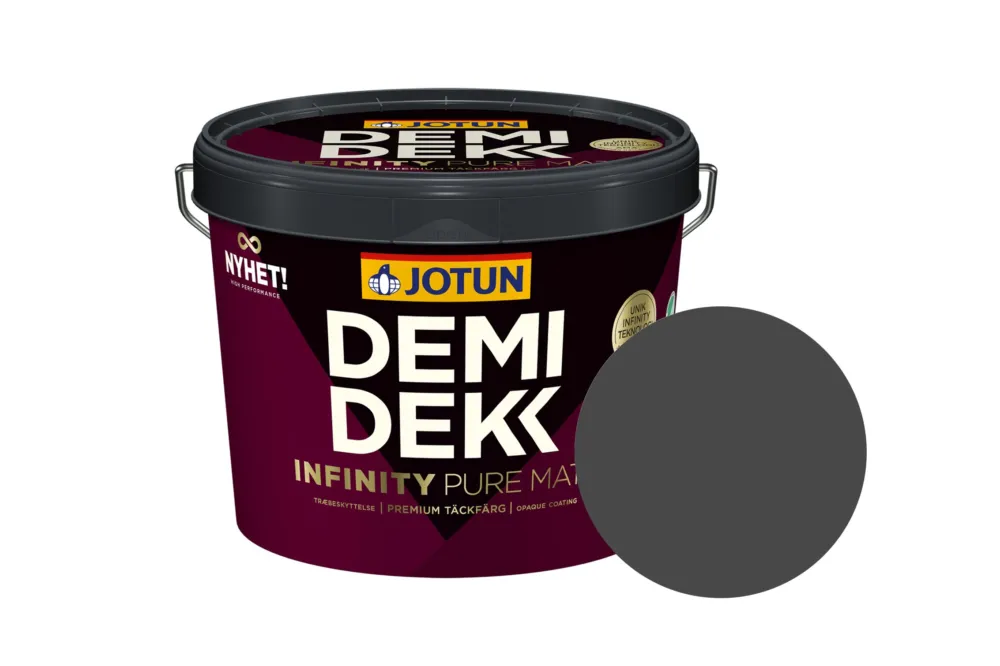 Beperkt Aanbod Jotun Demidekk Infinity Pure Matt Beits – Dekkend Mat - Dempet Sort - 10 l