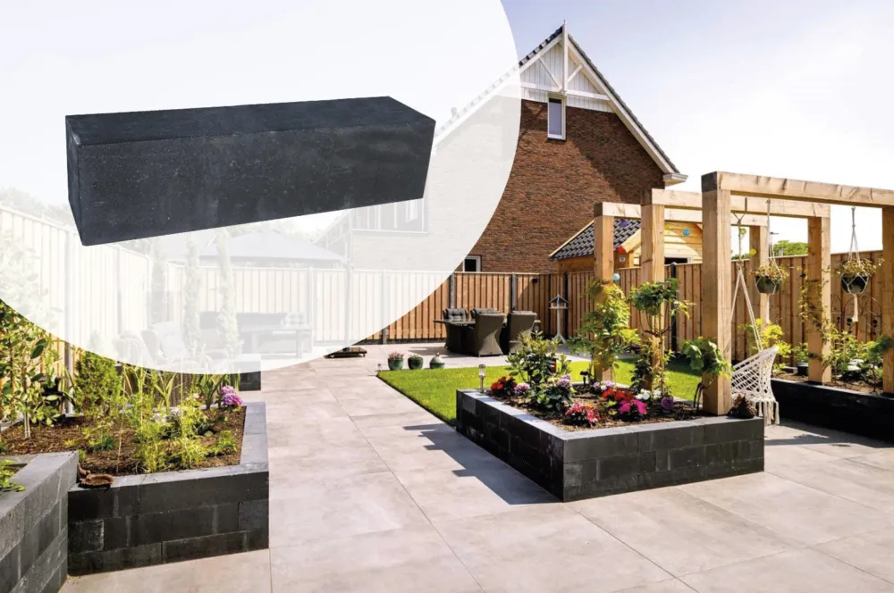 Stapelblok Palissade Block Gardenlux 60x15x15cm Zwart Express Levering