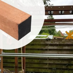 Vierkante Paal Hardhout 10x10cm Fijnbezaagd Ongepunt - Ongepunt Aanbieding