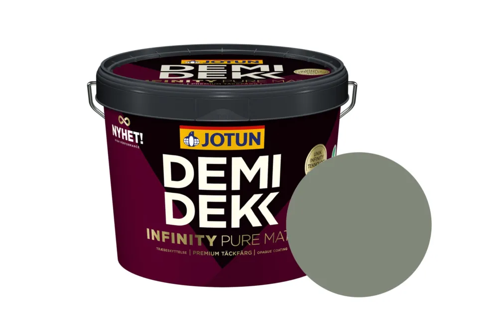 Jotun Demidekk Infinity Pure Matt Beits – Dekkend Mat - Stockholmsgrønn - 3 l Express Levering