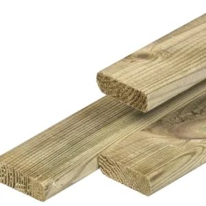 Midden-Europees Grenen stachetteregel, groen geimpregneerd, gedroogd, geschaafd 4rh 1,6 x 4,5 x 180 cm Lage Kosten