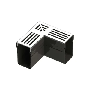 Garden Drain Hoekstuk Watergoot Aluminium 15x6,5x10cm - Per Stuk Voordeelprijs