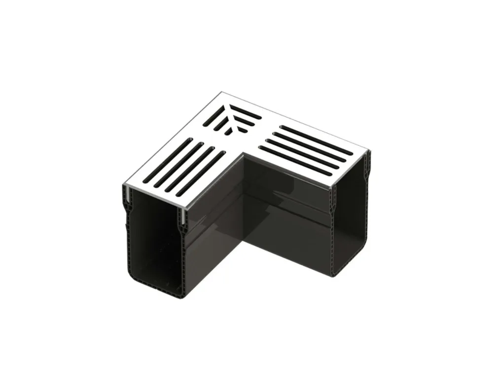 Garden Drain Hoekstuk Watergoot Aluminium 15x6,5x10cm - Per Stuk Voordeelprijs