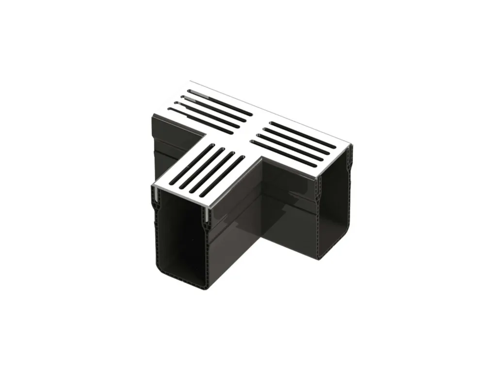 Garden Drain T-stuk Watergoot Aluminium 18,2x6,5x10,4cm - Per Stuk Nieuw