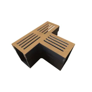 Garden Drain T-stuk Watergoot Cortenstaal 18,2x6,5x10,4cm - Per Stuk Gratis Retour