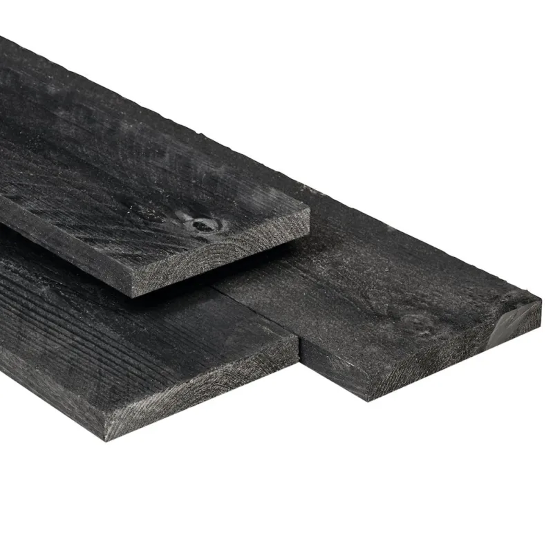 Schuttingplank Zwart Douglas 1.6x14cm - 400 cm Laatste Versie