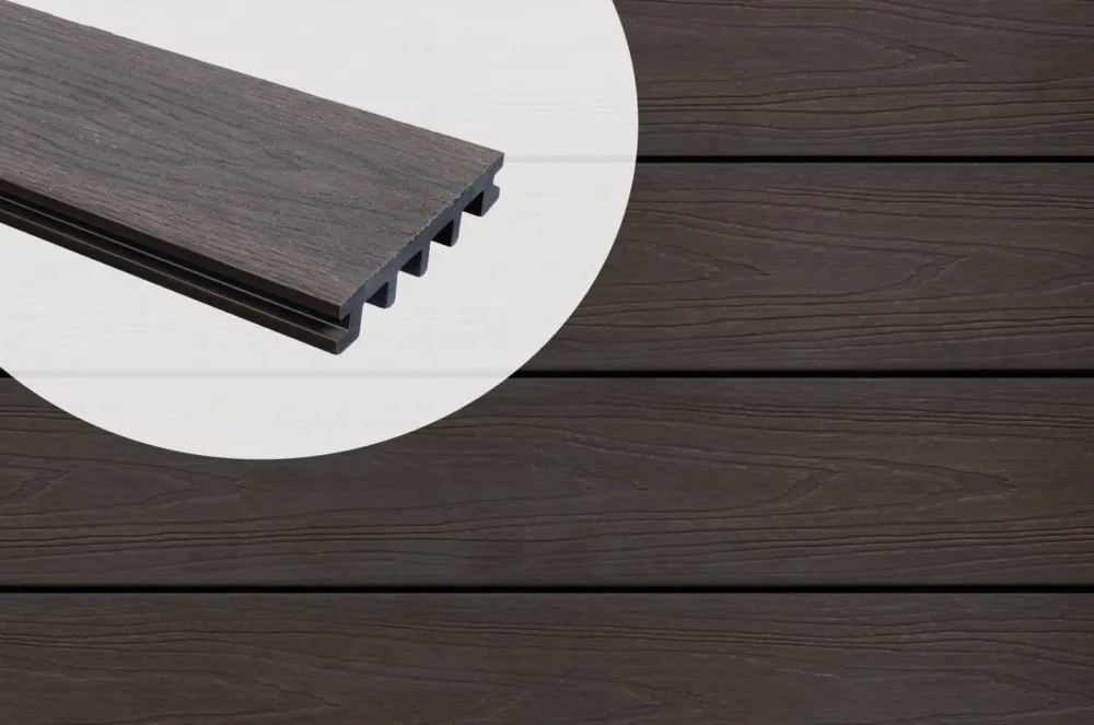 Vlonderplank Composiet Timmdek The Rockies 2.3 x 14 cm Walnut - 400 cm Hete Deal