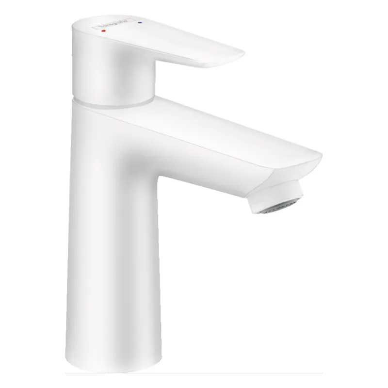 Wastafelmengkraan Talis E HansGrohe 110 Eengreeps Zonder Afvoer Mat Wit Laatste Versie