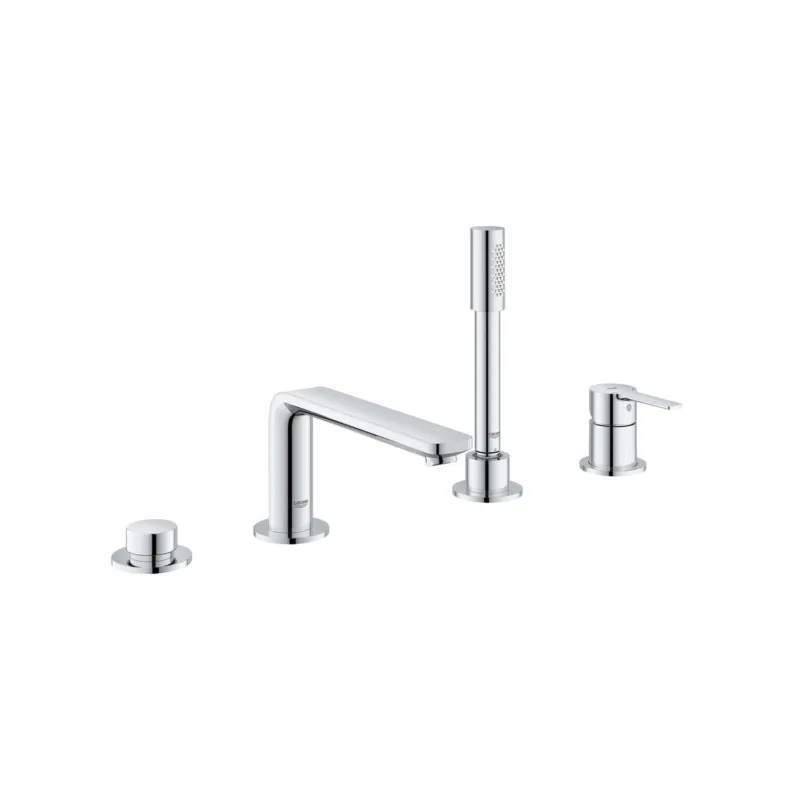Badrandcombinatie Met Baduitloop Grohe Lineare New 4-gats Afbouwdeel Chroom Speciale Aanbieding