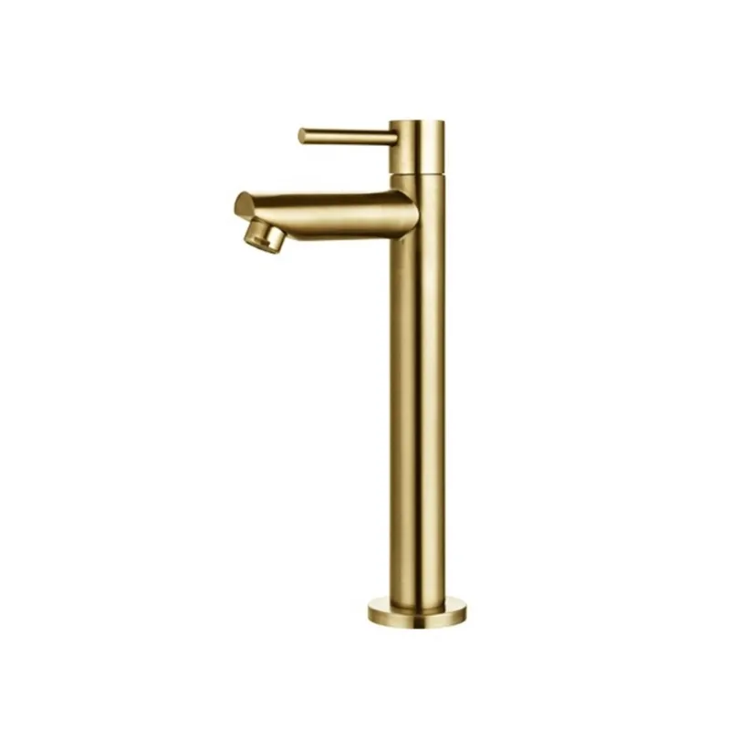 Meest Verkocht Fonteinkraan Sanilux Mia Hoge Opbouw Messing Geborsteld Goud