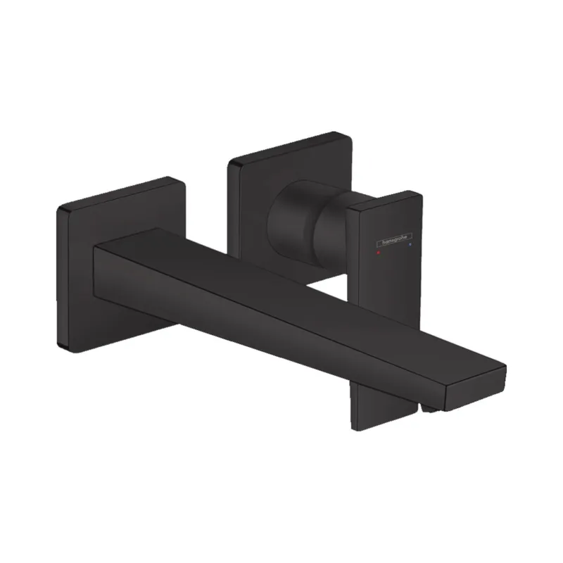 Lage Prijs Wastafelmengkraan Metropol HansGrohe Afdekset Uitloop 22.5 cm en Afvoerplug Mat Zwart