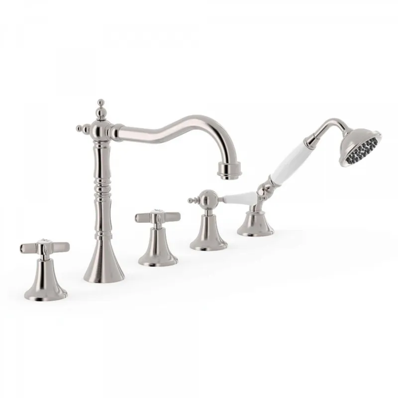 Finale Uitverkoop Badrandkraan Tres Clasic Mengkraan Incl. Omstelknop en Handdouche RVS