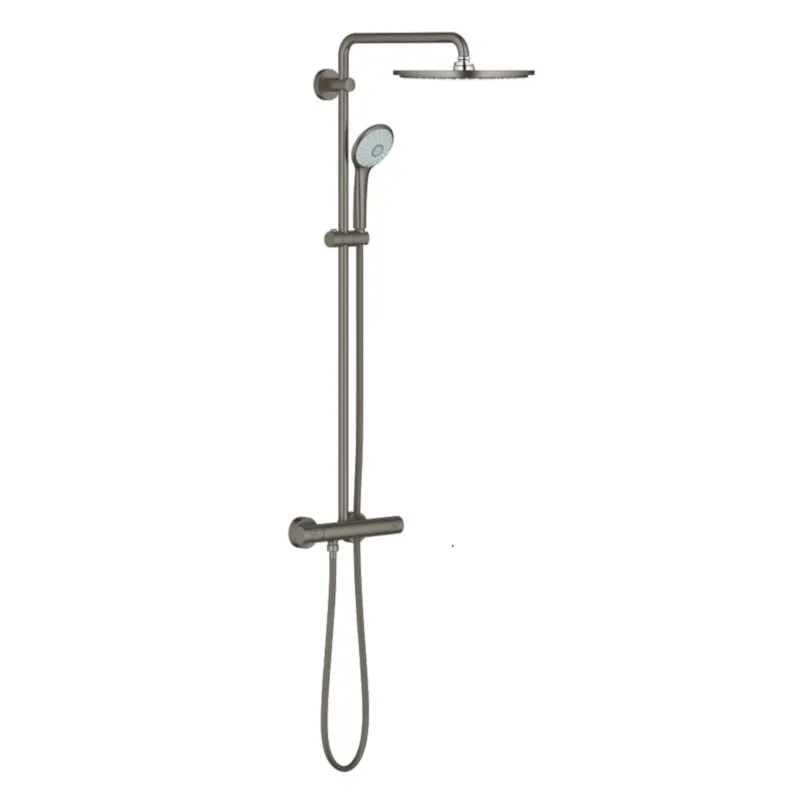 Betrouwbaar Regendoucheset Grohe Euphoria System Met Opbouw Thermostaatkraan Hard Graphite Geborsteld