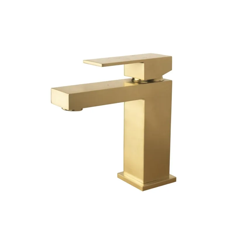Actieprijs Wastafelmengkraan Aqua Splash Colorato Chan Rechthoekig Geborsteld Goud