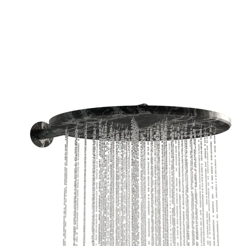 Regendouchekop Salenzi Marble 30cm Black Marble Nieuw