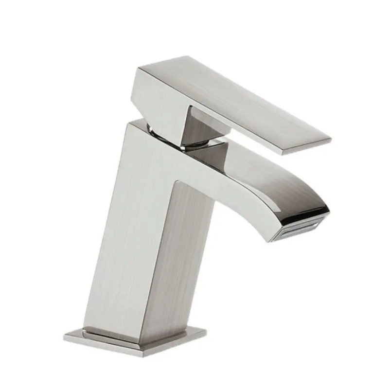 Premium Wastafelmengkraan Tres Cuadro Exclusive 1-Hendel Schuin 14,3 cm met Licht Gebogen Uitloop Waterval RVS