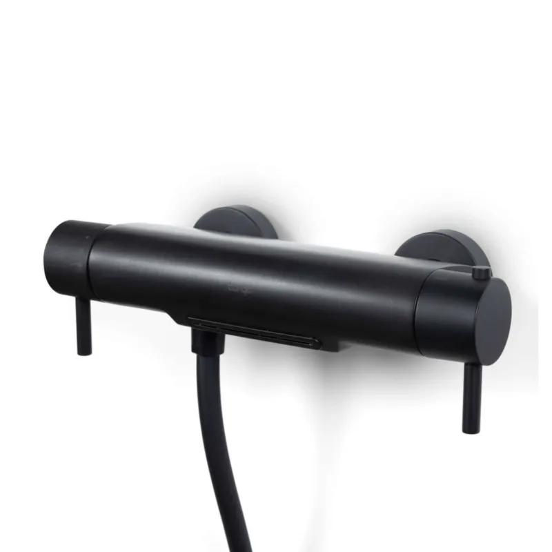 Actieprijs Badkraan Waterval Bongio Squadra Opbouw Thermostatisch met Omstel Mat Zwart