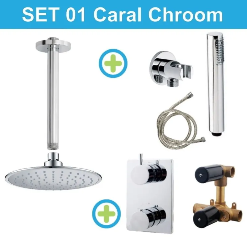 Wiesbaden inbouw regendouche set 01 Caral Chroom Aanbieding